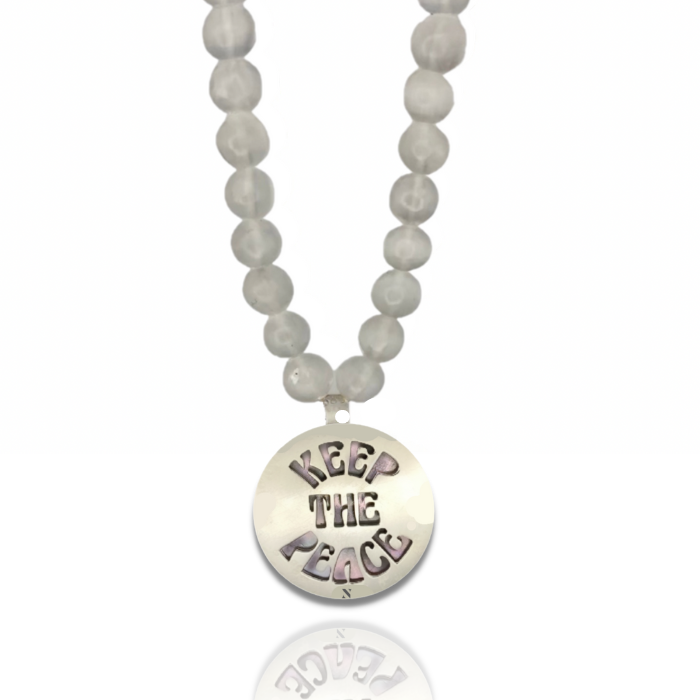 "Keep the Peace" Hippie in Black Tahitian Pearl