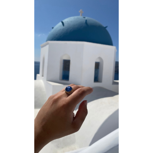 Gitana Ring in Round Lapis Lazuli