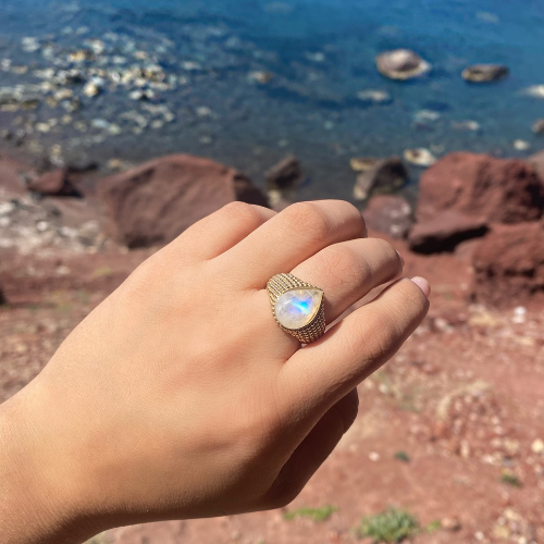 Gitana Ring in Pear Cut Moonstone