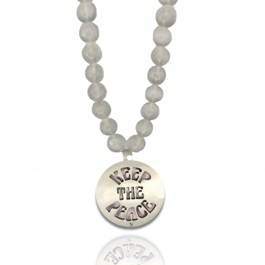 "Keep the Peace" Hippie in Black Tahitian Pearl